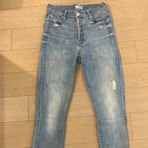 MOTHER The Stunner Frayed Step Hem Ankle Skinny Jeans, Sz 25, $79 (Orig $248)!